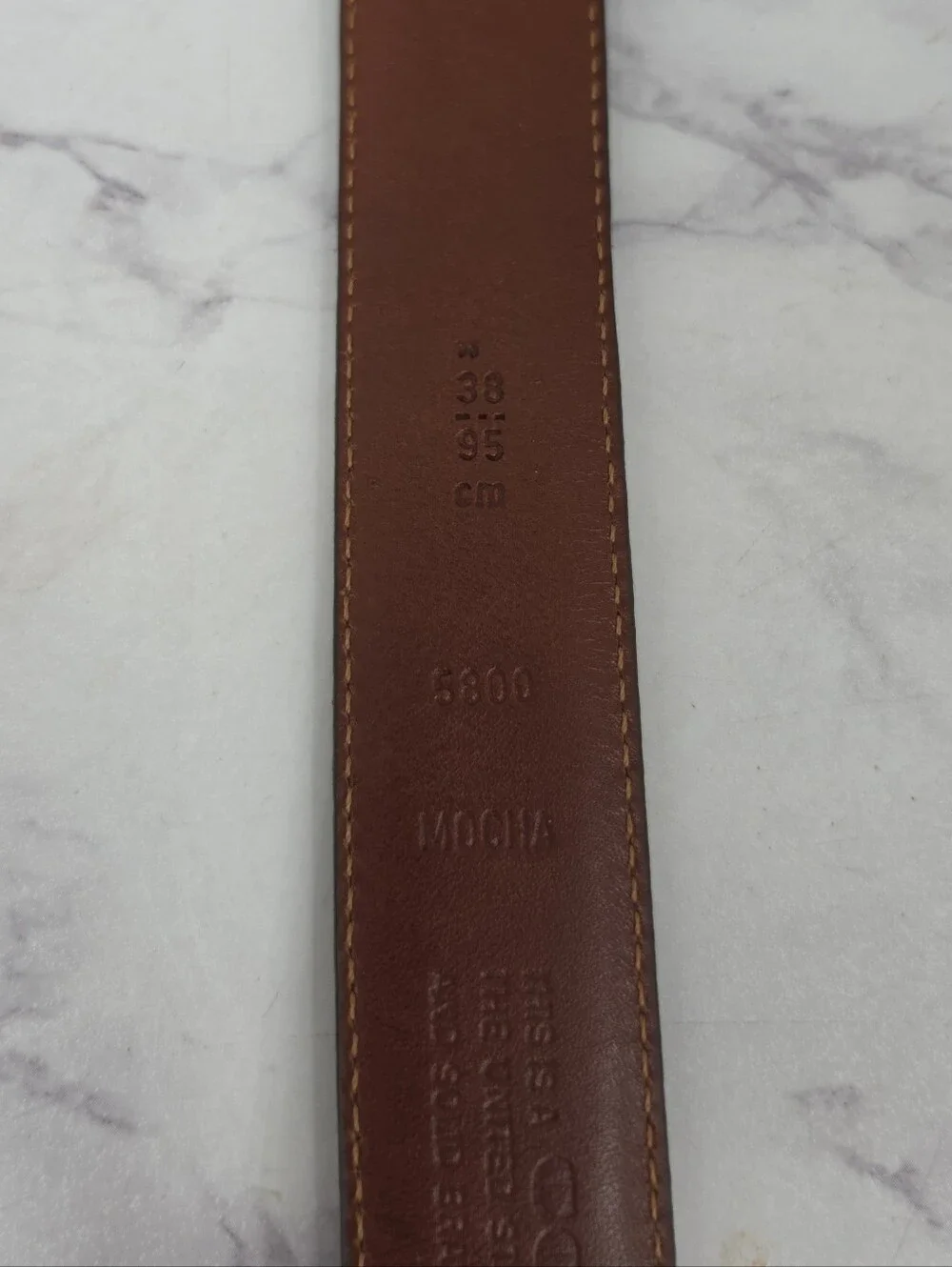 Coach USA Vintage Mocha Leather Belt Size 38 Brass Buckle